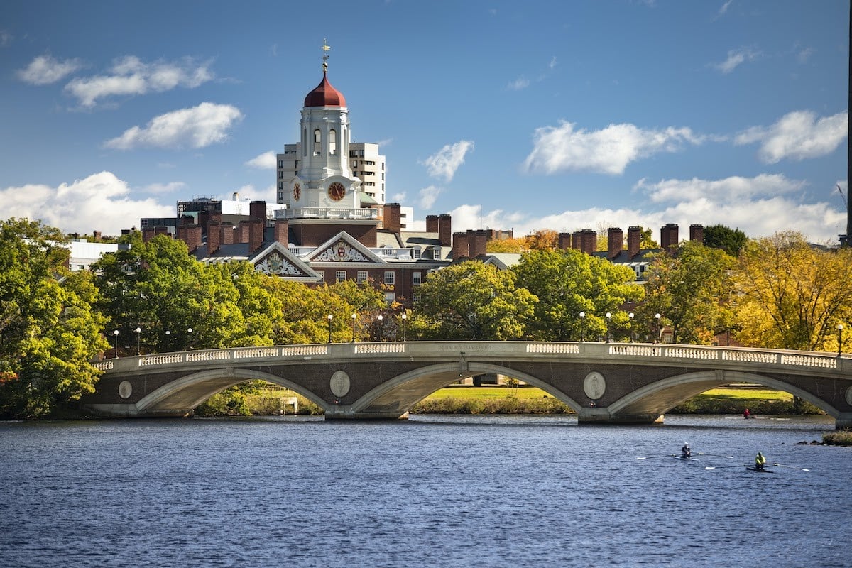 Harvard University from across the water